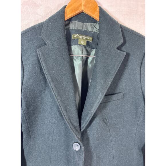 Eddie Bauer Blazer 10 Green Wool Blend Felt Classic Lined Equestrian - Picture 4 of 9